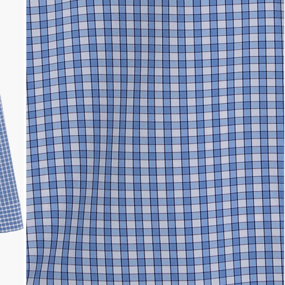 Mizzen+Main Men's Performance Shirt Blue Alexander Checkered Shirt XL Trim Fit - Picture 8 of 14